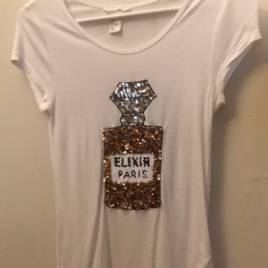 Perfume bottle sequin shirt